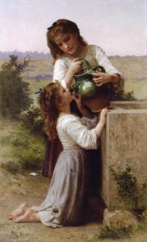 William-Adolphe Bouguereau : At the Fountain